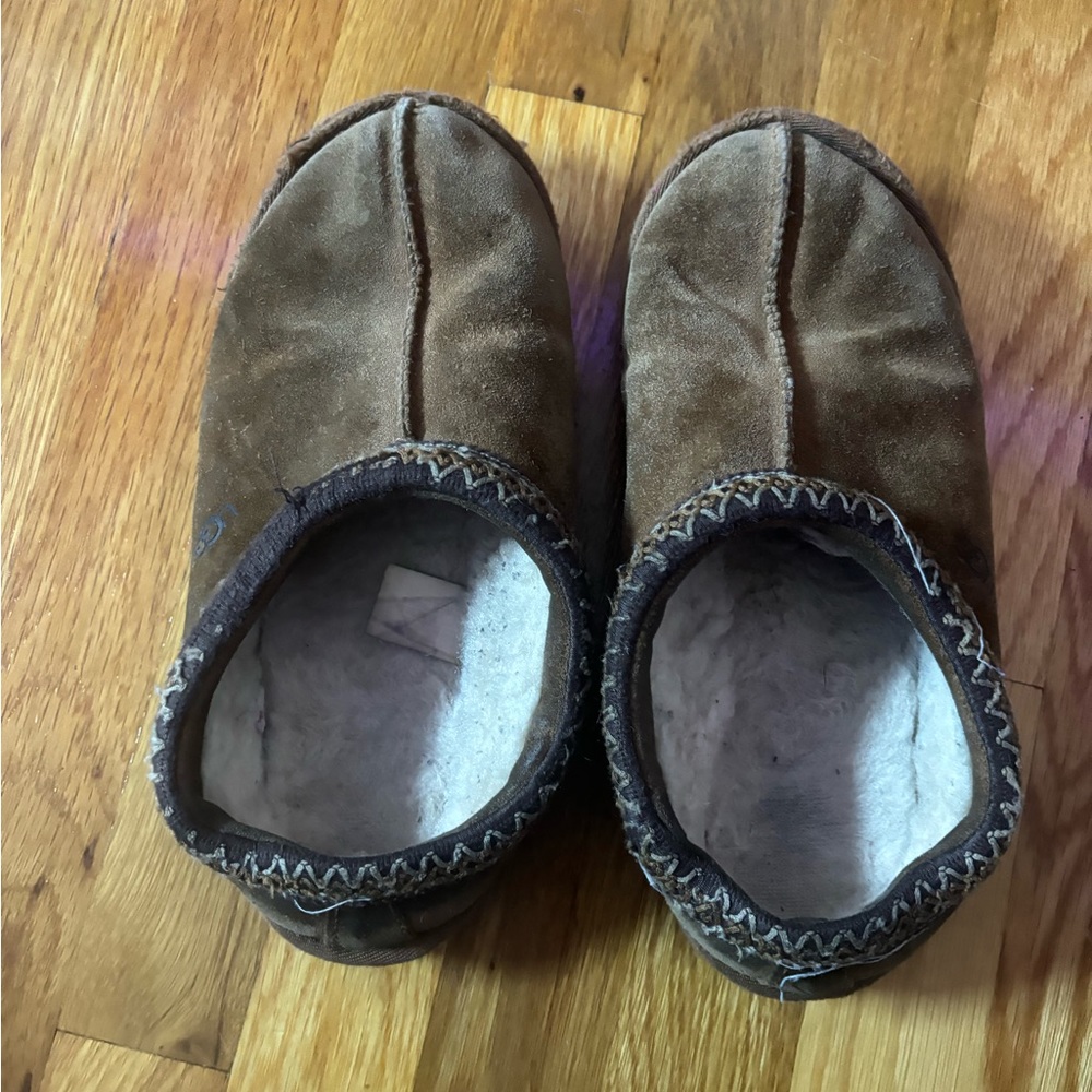 Womens tan tasman slide in ugs